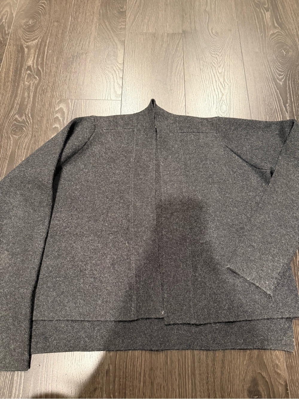 OAK + FORT Charcoal Open-Front Knit Cardigan